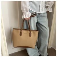 Sac fourre-tout polyvalent en PU avec fermeture éclair - Sac à bandoulière grande capacité style minimaliste urbain pour femme