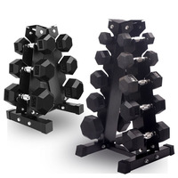 Ensemble d'haltères hexagonales en caoutchouc pour salle de sport, vente en gros usine WENDY
