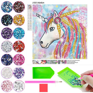 Kits de Arte de diamantes de forma especial de caballo 5D, Kits de pintura de diamantes de unicornio para adultos, Kits de pintura de diamantes de imitación de cristal de gato - Product Image 1