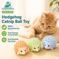 Jouet diffuseur de parfum en forme de hérisson pour chat, balle de massage douce pour les dents, jouet interactif parfumé pour chats d'intérieur
