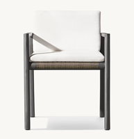 MESA Ensemble de salle à manger moderne de luxe pour extérieur, résistant aux intempéries, pour patio, jardin, hôtel, plage, fauteuil de salle à manger en aluminium thermolaqué fait main