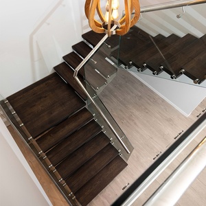 Scala a Scomparsa in Legno di Noce per Interni, Design Fluttuante e Lineare con Struttura in Acciaio per Sicurezza - Product Image 6