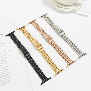 <span class=keywords><strong>Bracelet</strong></span> fin en acier inoxydable pour <span class=keywords><strong>Apple</strong></span> <span class=keywords><strong>Watch</strong></span> série 7 6 5 4 3 2 1, <span class=keywords><strong>boucle</strong></span> trois perles, 41mm, 45mm, 40mm, 44mm - Product Image 6