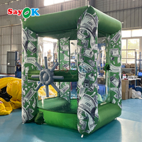 Cabine à argent gonflable personnalisée avec machine à souffler l'argent