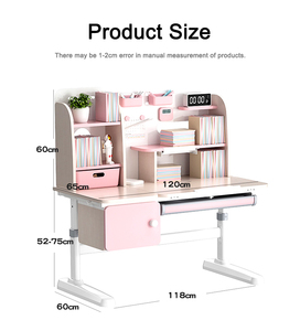 Bureau d'étude ergonomique pour enfants en bois massif, réglable en hauteur, avec plateau inclinable de 0 à 60 degrés, idéal pour chambre et espace d'étude - Product Image 2