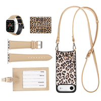 Étui de téléphone en cuir véritable imprimé léopard de luxe tendance 2026 avec porte-cartes pour iPhone