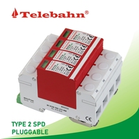 Parafoudre AC 385V 275V 20kA 40kA T2 4P KEMA 3 Phase TNS Parafoudre SPD