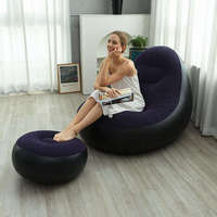 Nouveau canapé-lit gonflable tendance, fauteuil inclinable pliable avec repose-pieds en PVC, canapé confortable
