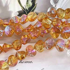 Glass <b>Shell</b> Beads 10mm Irregular Crystal Electroplated For <b>Bracelet</b> Making DIY Craft Materials - Product Image 2