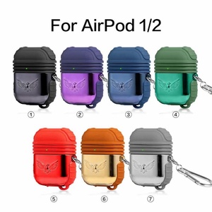 Vente en gros d'usine pour AirPod Series Housse de protection pour écouteurs Silicone antichoc deux-en-un de luxe + PC avec logo personnalisable - Product Image 5