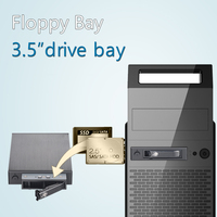 Boîtier interne de disque dur 15mm avec interface SATA SAS de 2.5 pouces pour baie de disquette 3.5