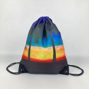 Mochilas reutilizables impermeables con logotipo personalizado de alta resistencia, estilo 210D, bolsas con cordón personalizadas de poliéster para regalo - Product Image 1