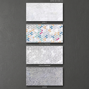 Venta caliente Precio barato Azulejos de pared de cerámica brillante gris claro 12x24 30x60cm 300x600mm Ideal para baño de China - Product Image 1