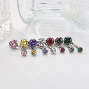 ขายส่งจากโรงงาน เครื่องประดับเจาะสะดือคุณภาพสูง ประดับ<span class=keywords><strong>เพชร</strong></span>ซิคอน 5a วัสดุไทเทเนียมมาตรฐาน ASTM F136 เครื่องประดับแฟชั่นสำหรับผู้หญิง - Product Image 3
