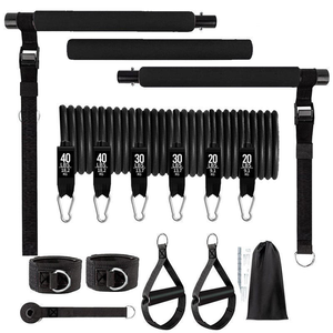 Kit Portatile per Allenamento Domestico Multifunzionale con Barra per Yoga e Pilates per Donne, con Bande di Resistenza e <span class=keywords><strong>Accessori</strong></span> per Esercizi - Product Image 2