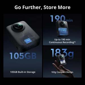 Cámara de Acción 8K 360° para Aventuras, con Memoria de 128GB, Palo Selfie para Deportes, Vlog, MicroSD, CMOS - Product Image 3