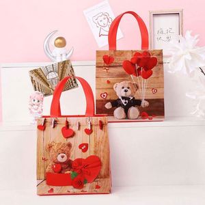 Bolsa de Compras Personalizada con Logotipo, Bolsa de Tela No Tejida para Compras, Regalo de San Valentín con Diseño de Oso - Product Image 5