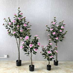 Su misura ad alta densità di più colori tessuto camelia <span class=keywords><strong>Tea</strong></span> Rose fiore albero per la decorazione di nozze - Product Image 2