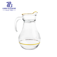 Pichet en verre personnalisé de Style de luxe du moyen-orient, décalcomanie en or, pichet à boire, bouilloire, ensemble de pichet à eau, pichet en verre avec demi-poignée
