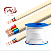 Câble TPS 2 conducteurs plats avec terre et fil de construction, isolé en PVC, en cuivre toronné, certifié AS/NZS 5000.2, 450/750V