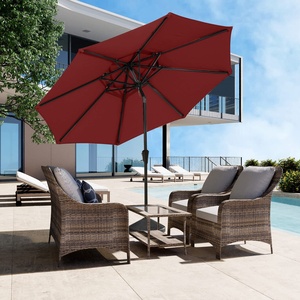Parasol de jardin et de terrasse extérieur de grande taille 9' pour restaurant, avec base – Fabricant - Product Image 5