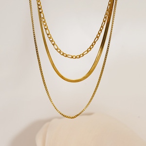 <span class=keywords><strong>Collana</strong></span> in Acciaio Inossidabile Placcata Oro 18K con Catena a Maglie Geometriche a Forma di <span class=keywords><strong>S</strong></span>, Trendy, per Anniversario, Vendita all'Ingrosso - Product Image 1