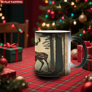 Blank DIY Craft <b>Ceramic</b> <b>Cup</b> 11oz Frosted Black Heat Activated Color Changing Coffee Tea Mug - Product Image 2
