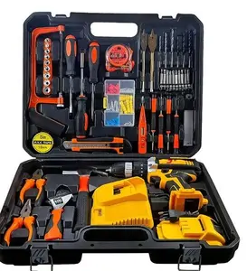 21v 118pcs Accessories Plastic Box With Drill Cordless Drill Power Tool Combo Rechargeable Battery Electric Hand Drills Sets