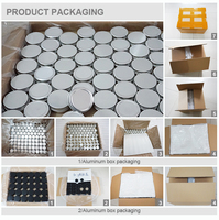 Conteneurs en aluminium métallique 15g 20g 30g 40g 50g 60g 80g 100g 150g 200g, boîtes et pots cosmétiques en aluminium argenté pour bougies