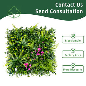 P206 <span class=keywords><strong>Shein</strong></span> Faux Greenery Mixed Leaf avec mur de fleurs Panneau de toile de fond mural en buis artificiel écologique - Product Image 2