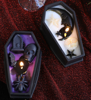 Vela decorativa de ataúd DIY de Halloween-Vela perfumada en forma de vampiro con calavera y lápida perfecta para Halloween
