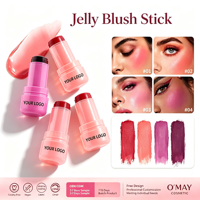 Stick de blush naturel effet gelée Private Label, teinté pour les lèvres et les joues, longue tenue, pigment waterproof, cosmétique en gros