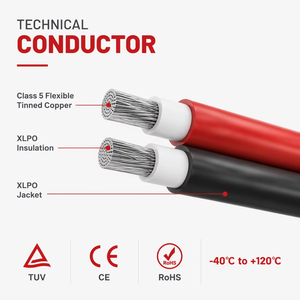 Cable Solar Industrial Trenzado IEC 62930 para <span class=keywords><strong>EN50618</strong></span>, Cable Fotovoltaico de CC de 1500V con Aislamiento XLPO y Cobre Estañado de 6mm - Product Image 3