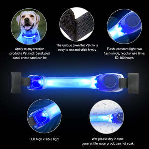 Benutzer definiertes Logo PVC Wasserdicht leuchtend Leuchten Haustier halsband Nachts icherheit Im Dunkeln leuchten LED-Hunde halsband - Product Image 3