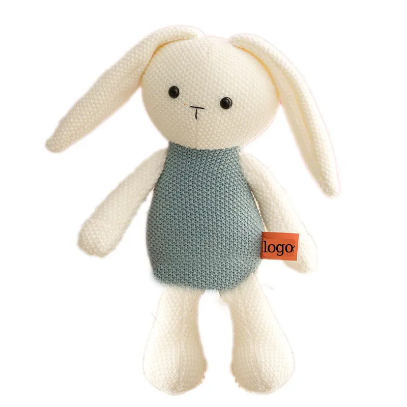 Giocattolo molle del coniglio del giocattolo della peluche del coniglietto dell'orecchio lungo dell'animale farcito sveglio all'ingrosso di 28 cm per le vacanze di pasqua dei bambini