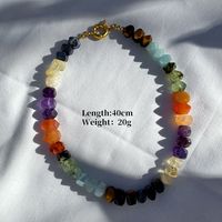 Collier d'été en perles de pierre naturelle colorée pour femmes-Élégant, unique et doux, une chaîne de collier pour le cou.
