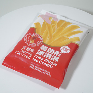 Nouvel Arrivage : Sac de frites glacées en forme de frites, saveur vanille, avec ketchup, prêtes à consommer - Product Image 1