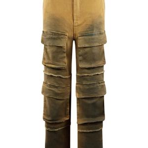 Jean cargo ample rétro décontracté multicolore unique pour femme - Nouvelle collection streetwear - Product Image 3