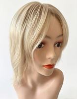 Perruque courte ondulée en cheveux humains vierges européens, nouée à la main, avec dessus en soie transparente, pour femmes souffrant de perte de cheveux ou d'effilochage – Livraison rapide