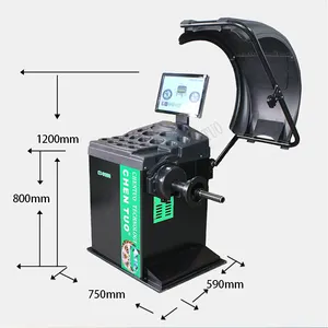 Máquina balanceadora automática de rodas de alto desempenho para pneus de automóveis e alinhamento de rodas