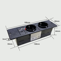 Multiprise encastrable de bureau standard américain avec 2 prises AC + 2 ports USB, régulateur de tension alternatif