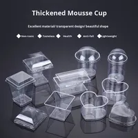 Tasse à mousse en plastique jetable transparente de 115ml tasse à dessert en gelée carrée épaissie pour thé au jus de chocolat-Pack personnalisé