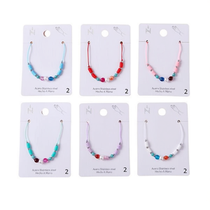 Ensemble de bracelets en acier inoxydable avec perles imitation perle, bijoux faits à la main, 12 pièces, cadeau unisexe, style tendance - Product Image 2