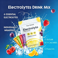Poudre de nutrition sportive sans sucre et poudre d'électrolytes, mélange de boisson électrolytique en poudre