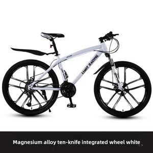 Vélo de montagne en acier unisexe 24/26 pouces pour adultes, vélo de course sur route avec 21 vitesses, freins à disque doubles pour étudiants - Product Image 2