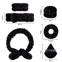 7 pièces soins de la peau éponge gonflé éponge bandeau bandes de cheveux et bracelets chouchous poudre bouffées maquillage gonflé Spa bandeau ensembles