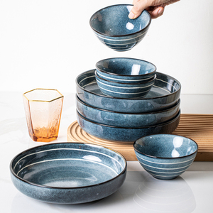 Platos Redondos de Porcelana para Postre y Ensalada, Plato de Cerámica Moderno, Vajilla de Cerámica, Lonchera, Juego de Vajilla para el Hogar y la Cocina - Product Image 2