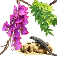 Plante aquatique artificielle réaliste et écologique pour terrarium de reptiles, décoration suspendue avec ventouses pour lézards et serpents