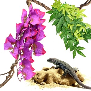 ต้นไม้ประดิษฐ์แบบแขวนสำหรับสัตว์เลื้อยคลาน ยี่ห้อ Baiyi เป็นมิตรกับสิ่งแวดล้อม พร้อมถ้วยดูดสำหรับติดตั้ง เหมาะสำหรับกิ้งก่าและงู - Product Image 2