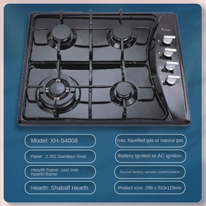 Panel de vidrio negro de cocina de gas de 5 quemadores clásico simple del fabricante para uso comercial en la cocina para aplicaciones al aire libre y RV - Product Image 3